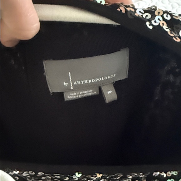 Anthro Sequin Black and Silver Tunic Dress - Picture 2 of 3